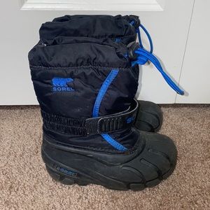 Sorel Kids Black and Blue Snow Boots